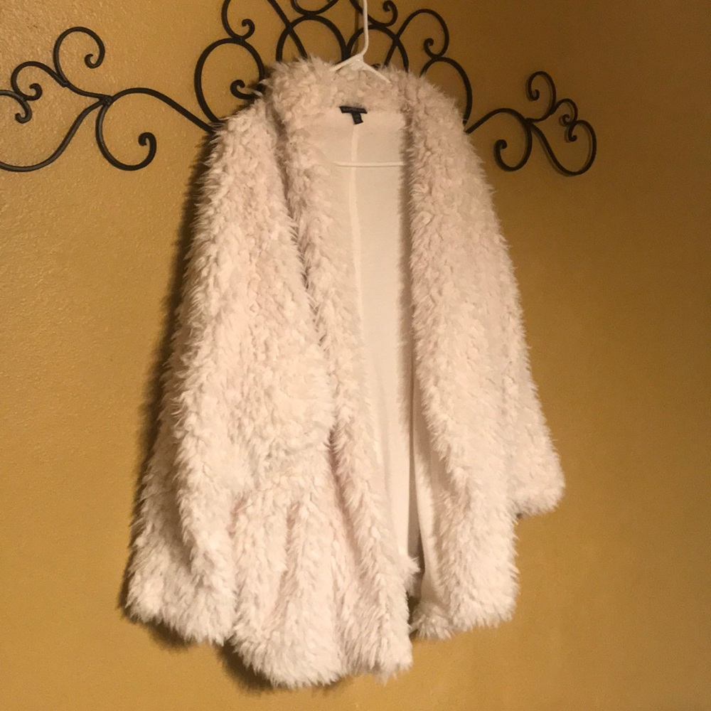 Express Faux Llama Coat